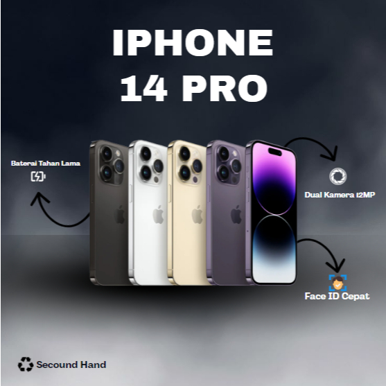 IPHONE 14 PRO WIFI ONLY 128GB/256GB SECOND FULLSET