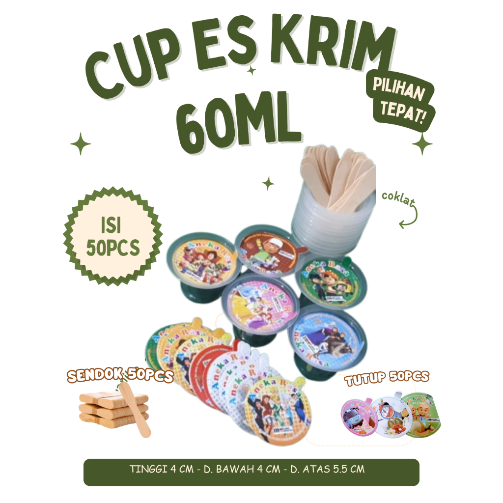Gelas Cup Plastik Transparan 60 ml + Tutup - Tempat Saus Sambal Puding Mini Kecil Isi Banyak Murah