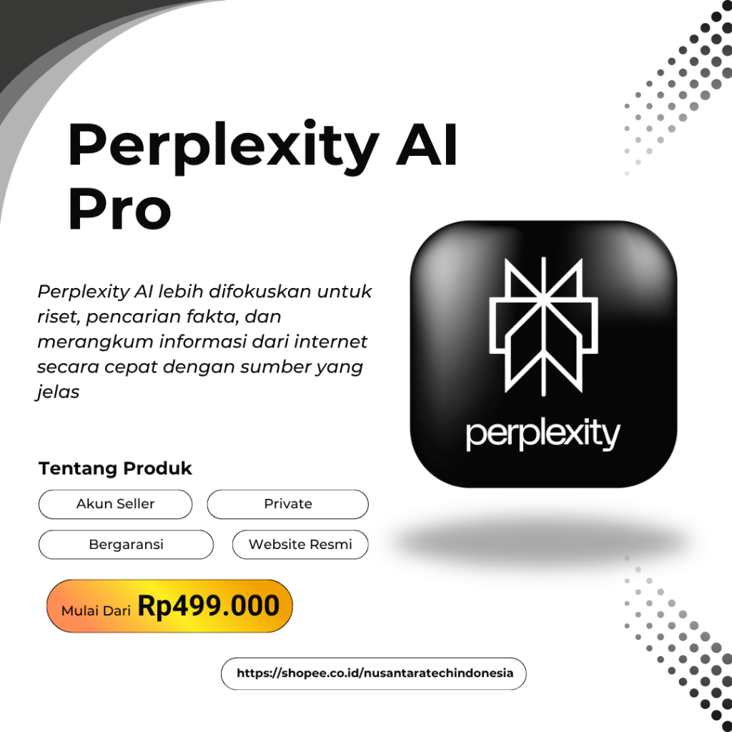 Perplexity AI Pro | 1 Tahun Full Garansi Email Pribadi Private