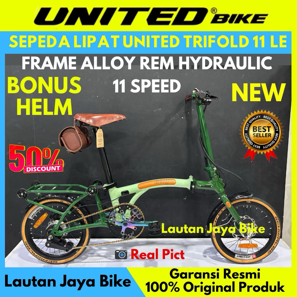 SEPEDA LIPAT 16 UNITED TRIFOLD 11s Leather Edision