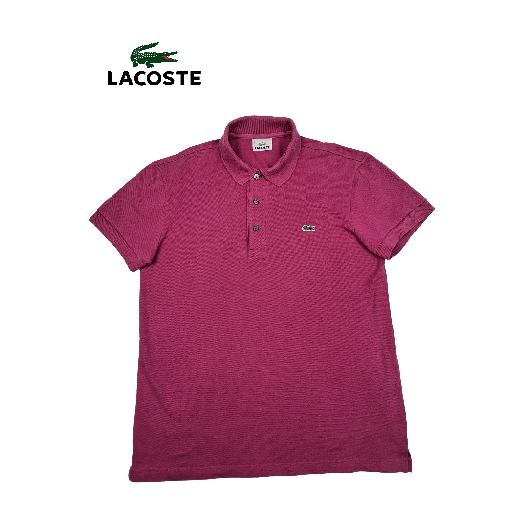 Kaos Polo Lacoste Original Pria | Outdoor Polo Shirt Ungu Pink | Adem & Nyaman