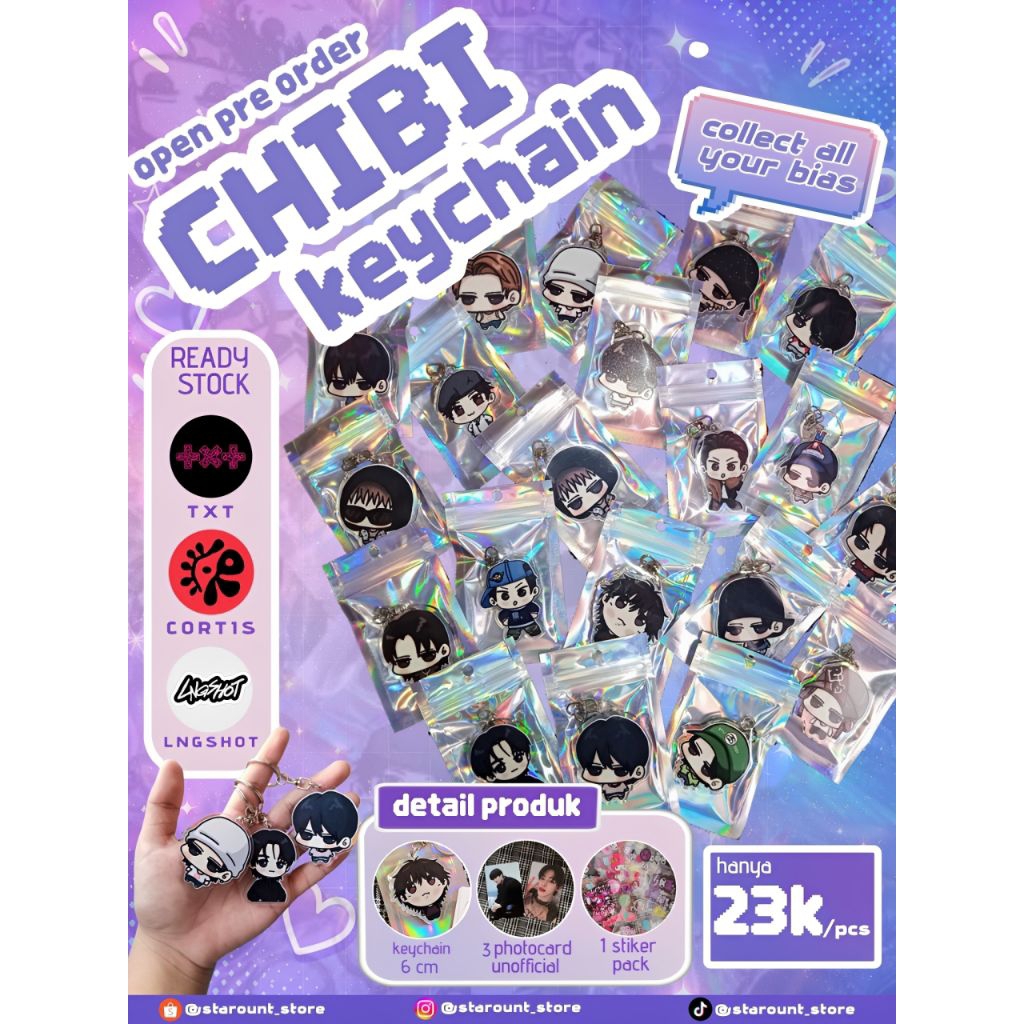 keychain akrilik fanart Chibi TXT & CORTIS & LNGSHOT (BACA DESKRIPSI)