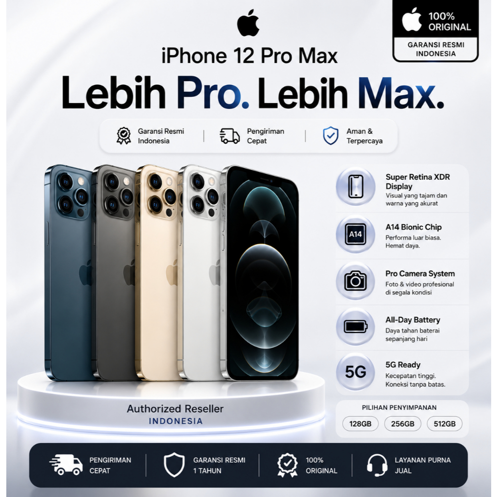 iPhone 12 Pro Max 128GB 256GB iBox Secondhand Normal Full set Original 100% ex ibox Apple