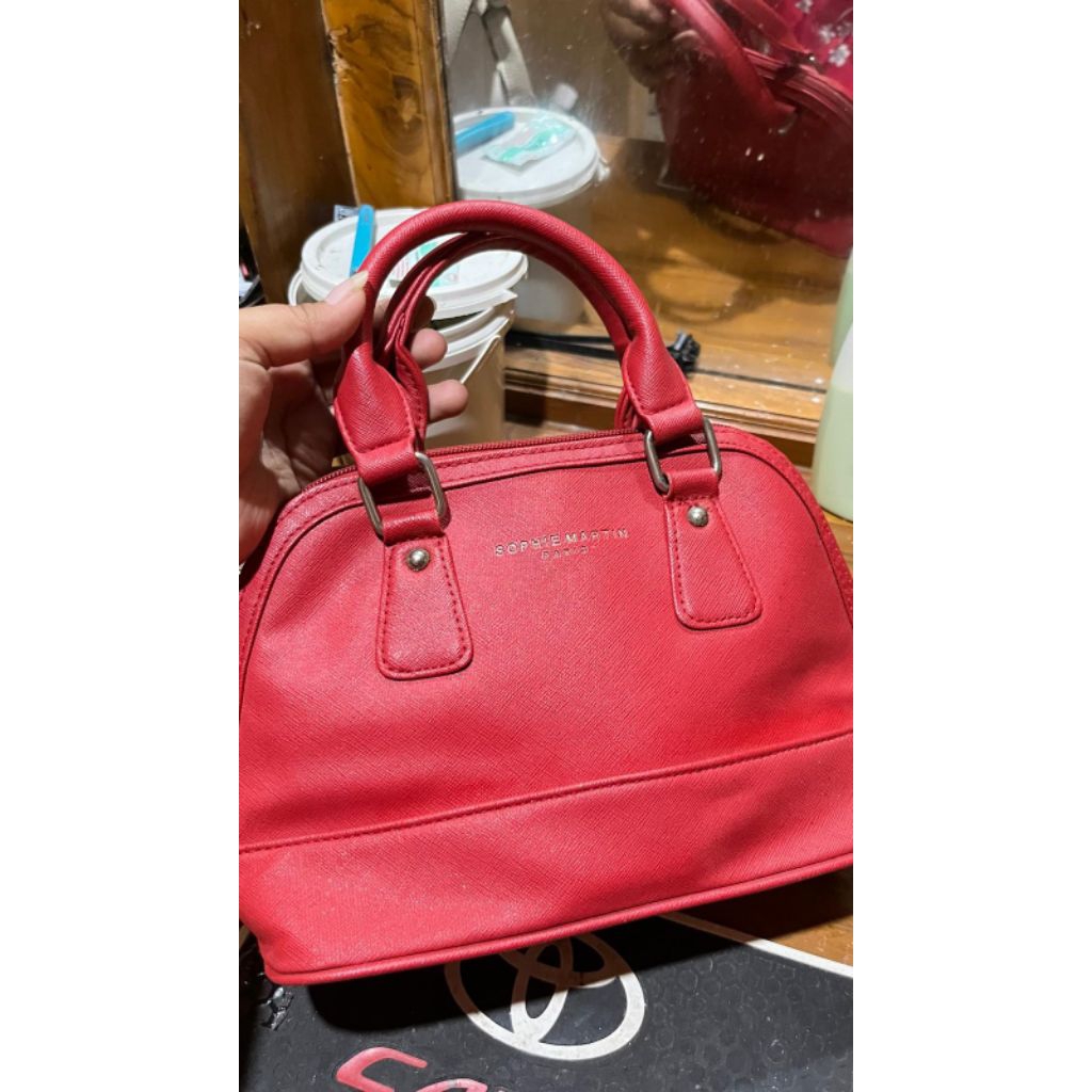 tas Sophie Martin Paris preloved tas merah