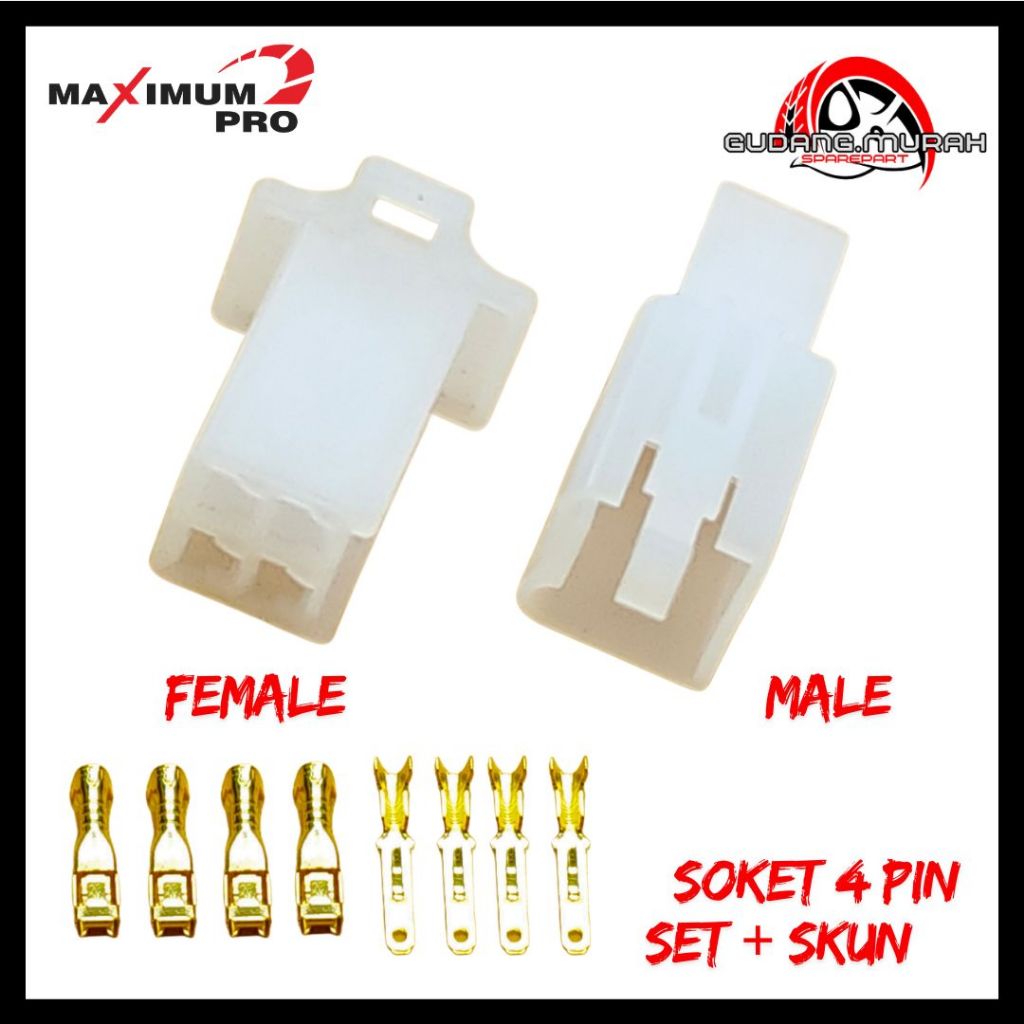 SOKET / SOCKET 4 PIN KECIL SOCKET 2.8 MM