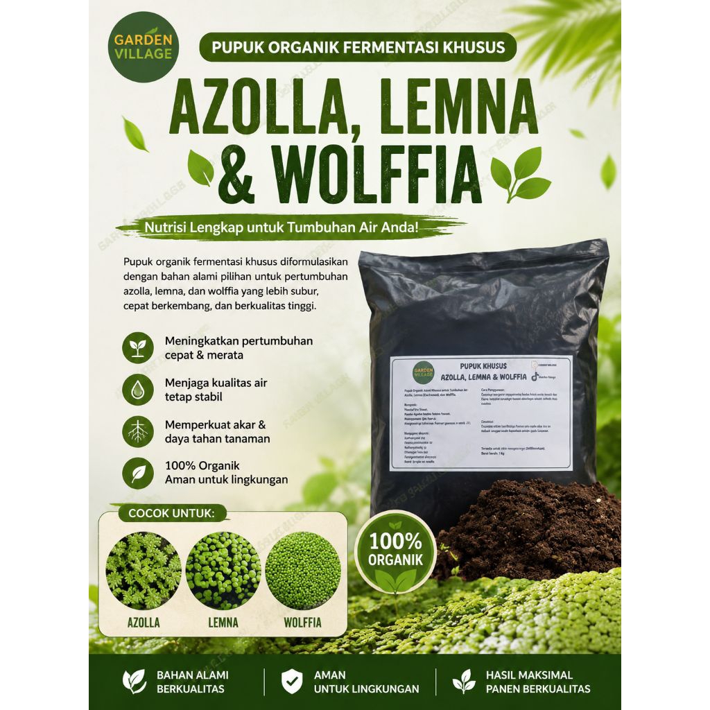 PUPUK KHUSUS AZOLLA, LEMNA, DAN WOLFFIA 100% ORGANIK GARANSI KIRIM AMAN SE INDONESIA