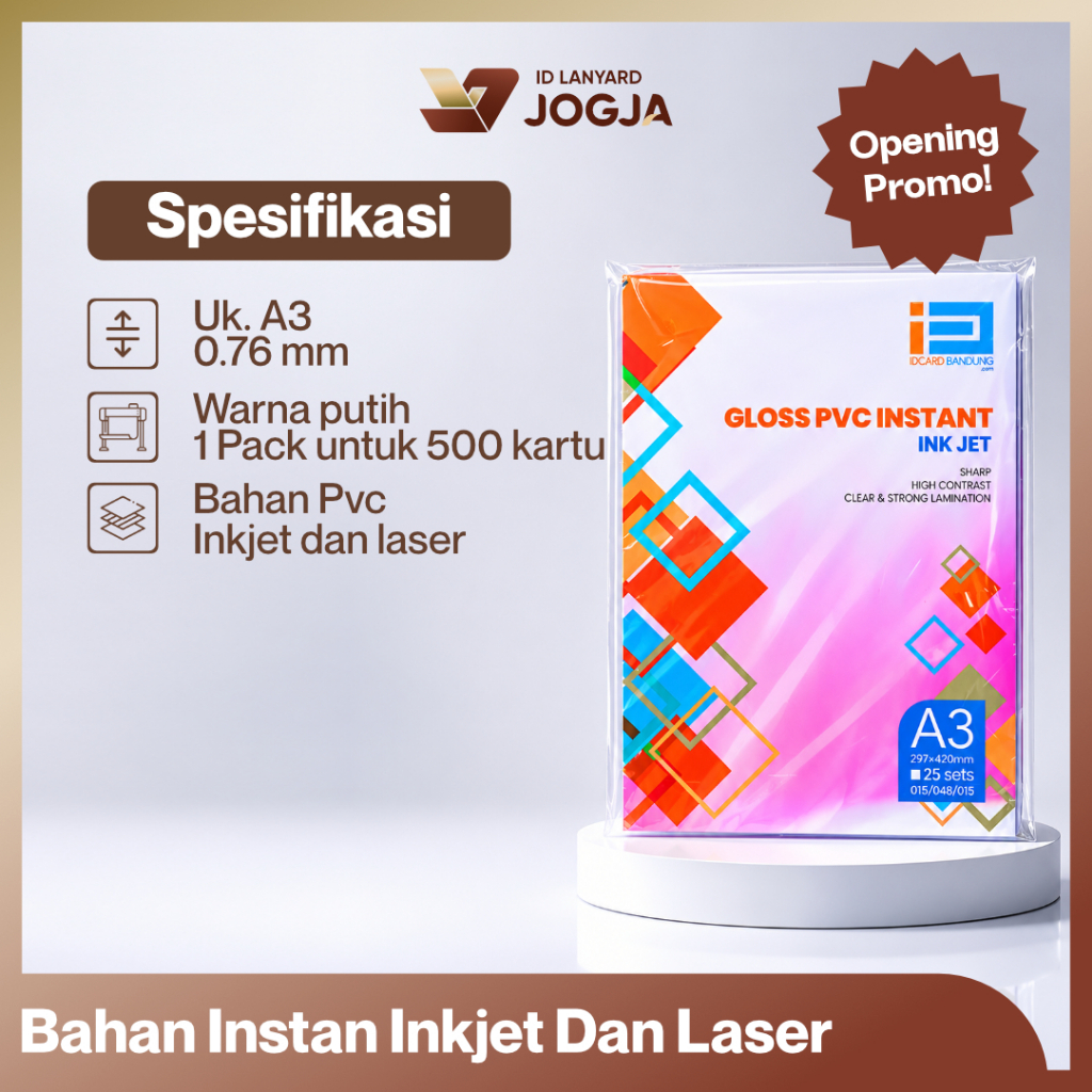 Bahan Kartu Instan Ukuran A3 Print Inkjet Dan Laser, Kartu Instan Print Dan Laser A3