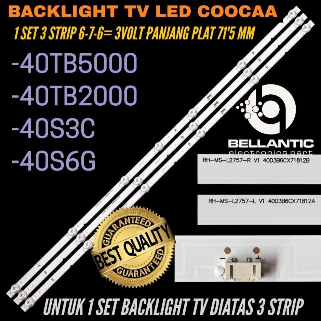 BACKLIGHT TV LED COOCAA 40 INCH 40S3C-40S6G-40TB2000- 40TB5000 BACKLIGHT TV LED COOCAA 40 INCH