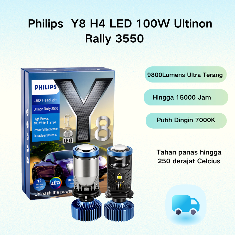 LED H4 Y8 Philips Spesial Soket H4 Mobil dan Motor Indonesia