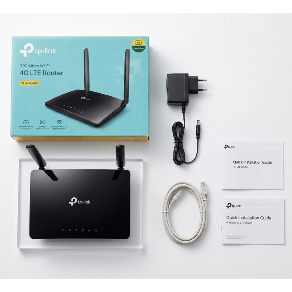 Tp-Link TL-MR6400 -V. 5.30 - 4G LTE Router 300Mbps Wifi - Simcard Unlocked - Bekas Fullset