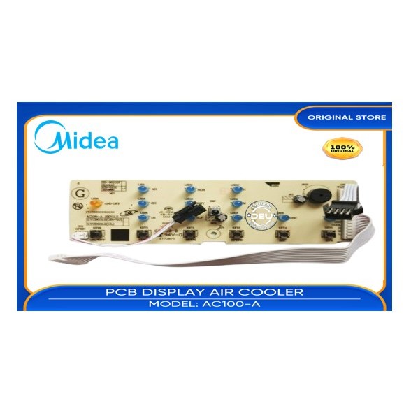 PCB / Modul Display Air Cooler Midea AC100-A Original | Panel Display & Tombol Kontrol