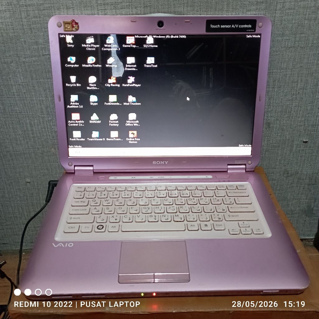 Laptop Sony Vaio PCG-3G5L windows 7 Core duo Ram3gb DDR3 HRD 320 Lcd14in Mesin Normal tested unit ga