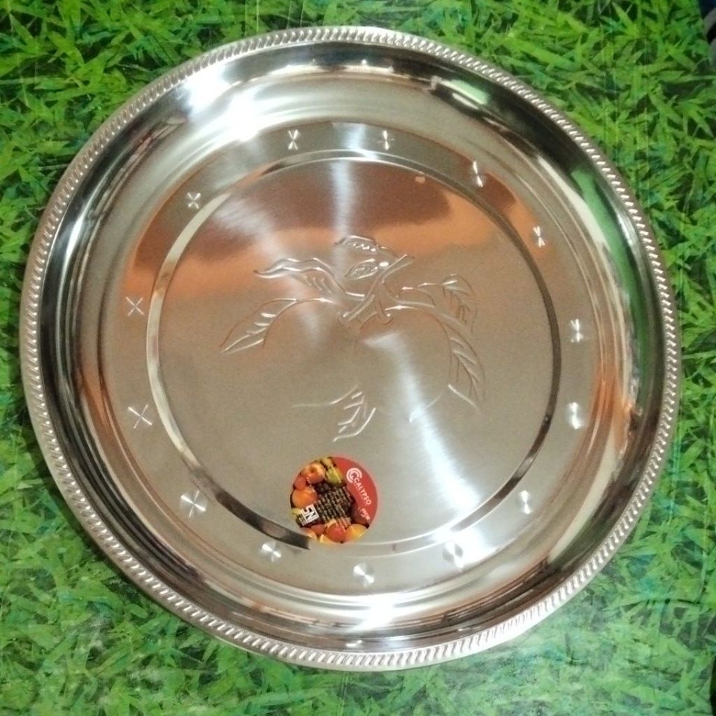 Nampan Nikel Bulat 40cm Calypso/Apel Stainless