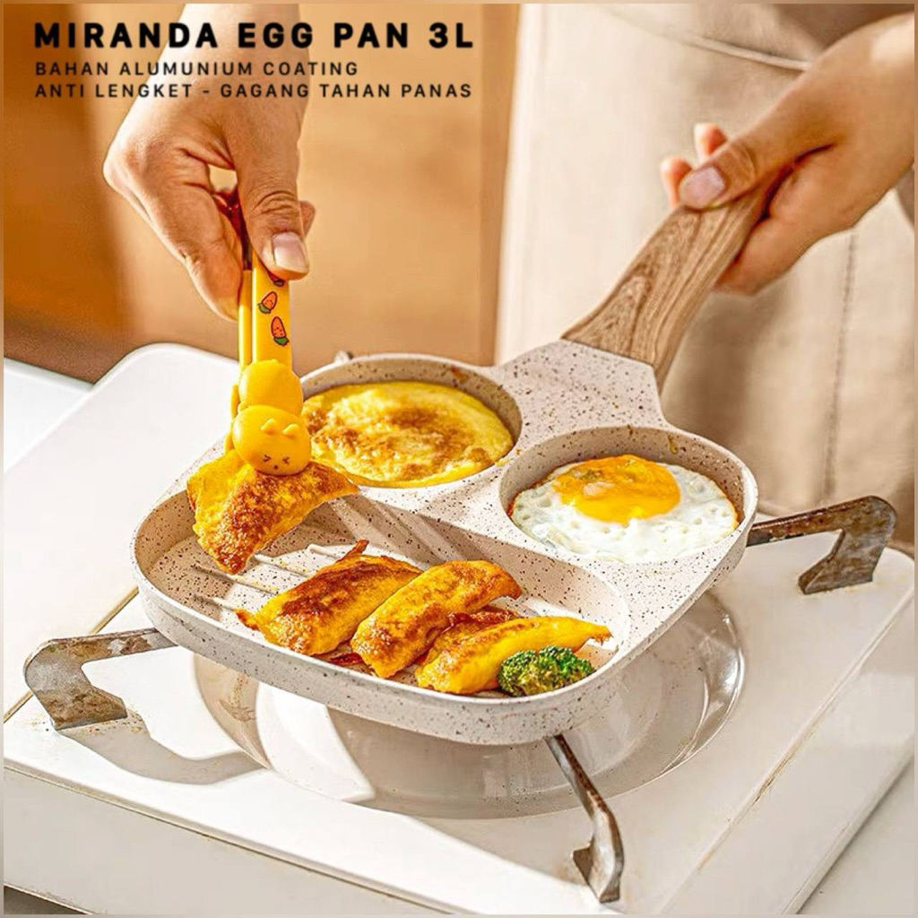 Teflon Pengorengan Telur 3 Sekat Teflon Omelete Panci Pancake/ Martabak