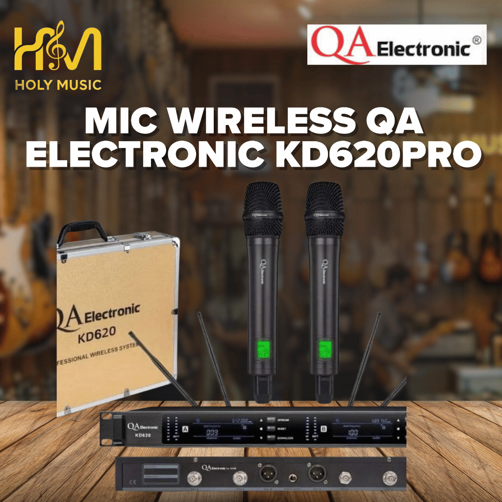 QA ELECTRONIC KD620PRO – Professional Dual Handheld Wireless Microphone System by RDW