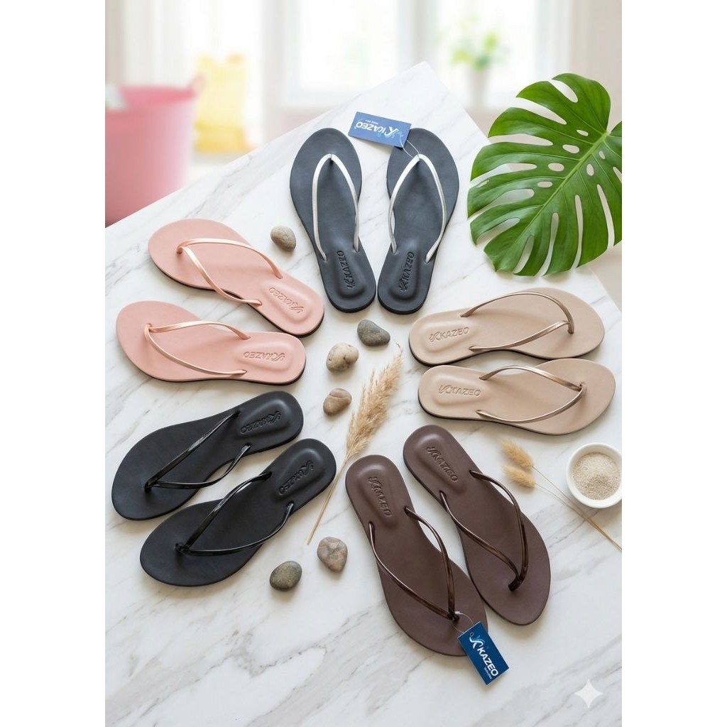 sandal wanita terbaru karet kazeo dagadu jepit silang