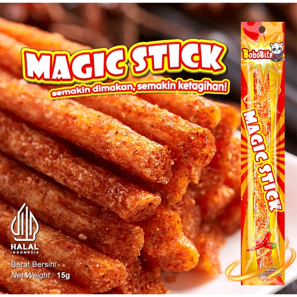HALAL-  MAGIC STICK Bobobite LATIAO Pedas manis gurih VIRAL Stick Pedas Manis By BOBOBITE Jajanan Vi