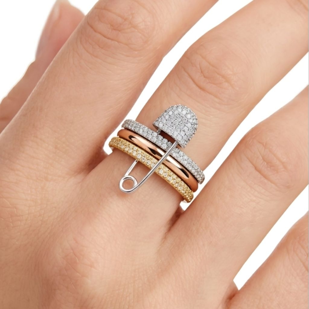 Cincin Peniti Permata Diamond Lock Super Halus