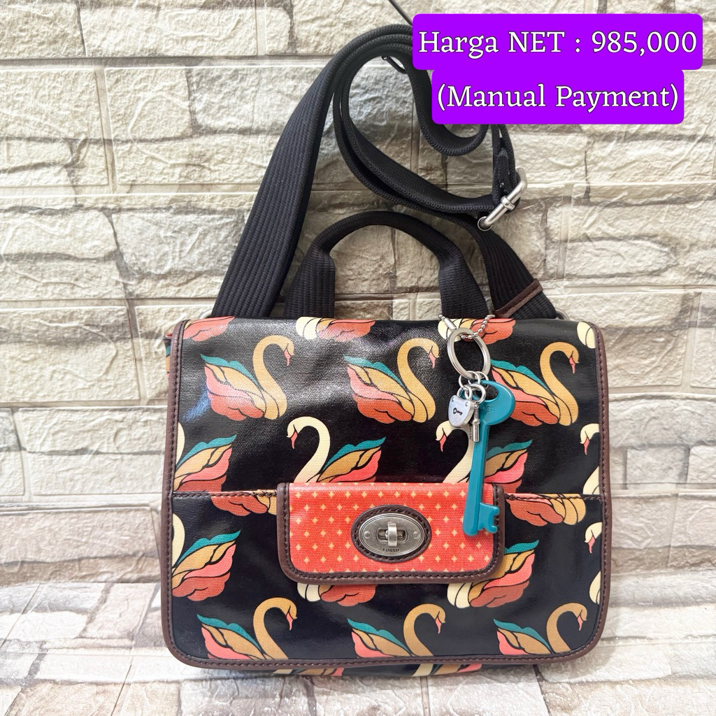 700# NET-Preloved Fossil Keyper Swan Crossbody