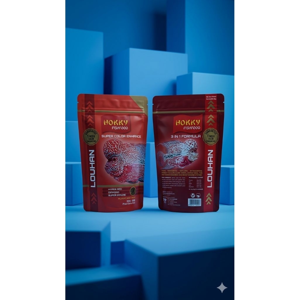 100g Pelet Ikan Louhan Hokky - Membantu Percepat Warna Louhan