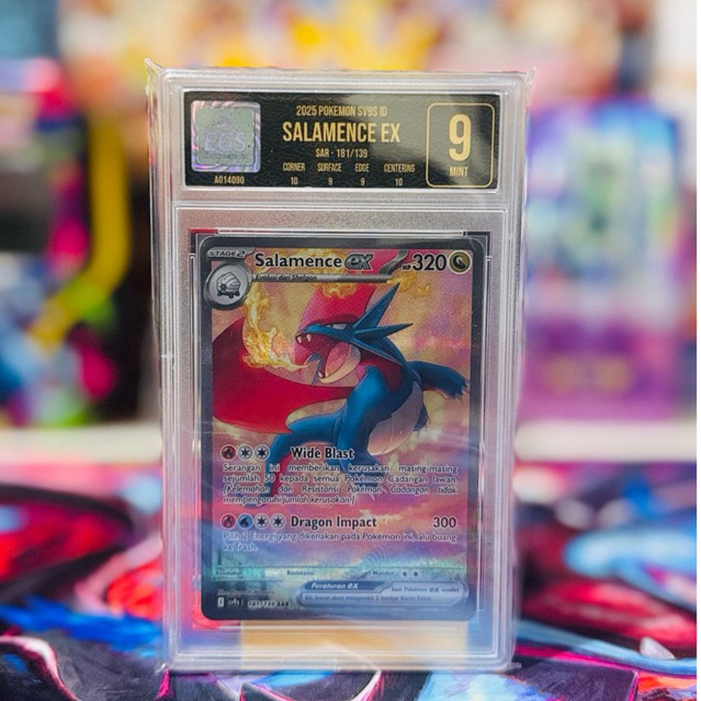 Kartu Pokemon tcg Original Salamence EX SAR Indo Slab Grade 9 EGS