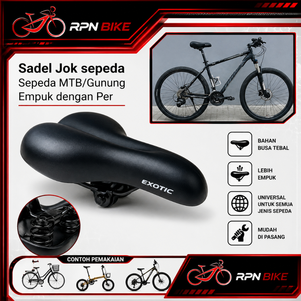 jok per sepeda EXOTIC empuk tebal / jok sepeda bmx mtb fixie