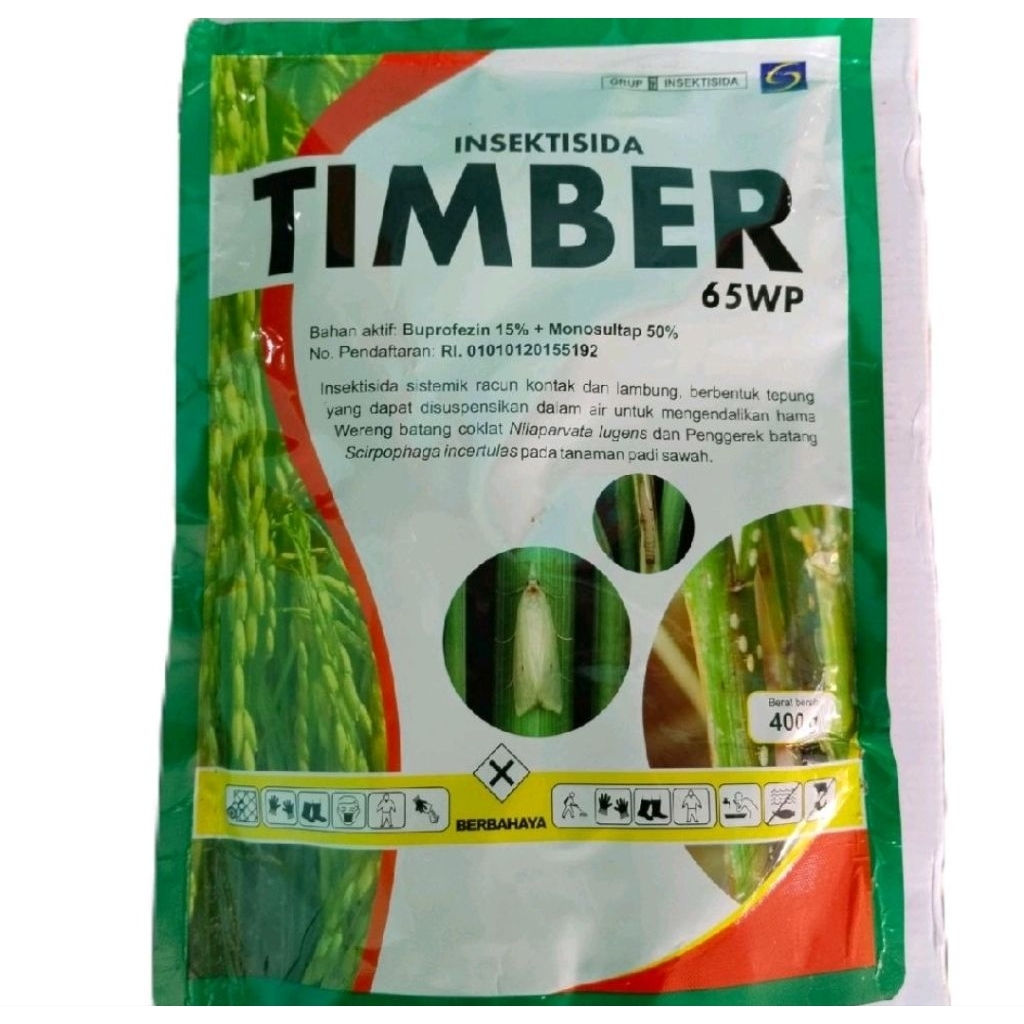 TIMBER 65 WP 400 gram. insektisida Untuk cegah dan kendalikan hama wereng coklat tanaman padi. Hama 