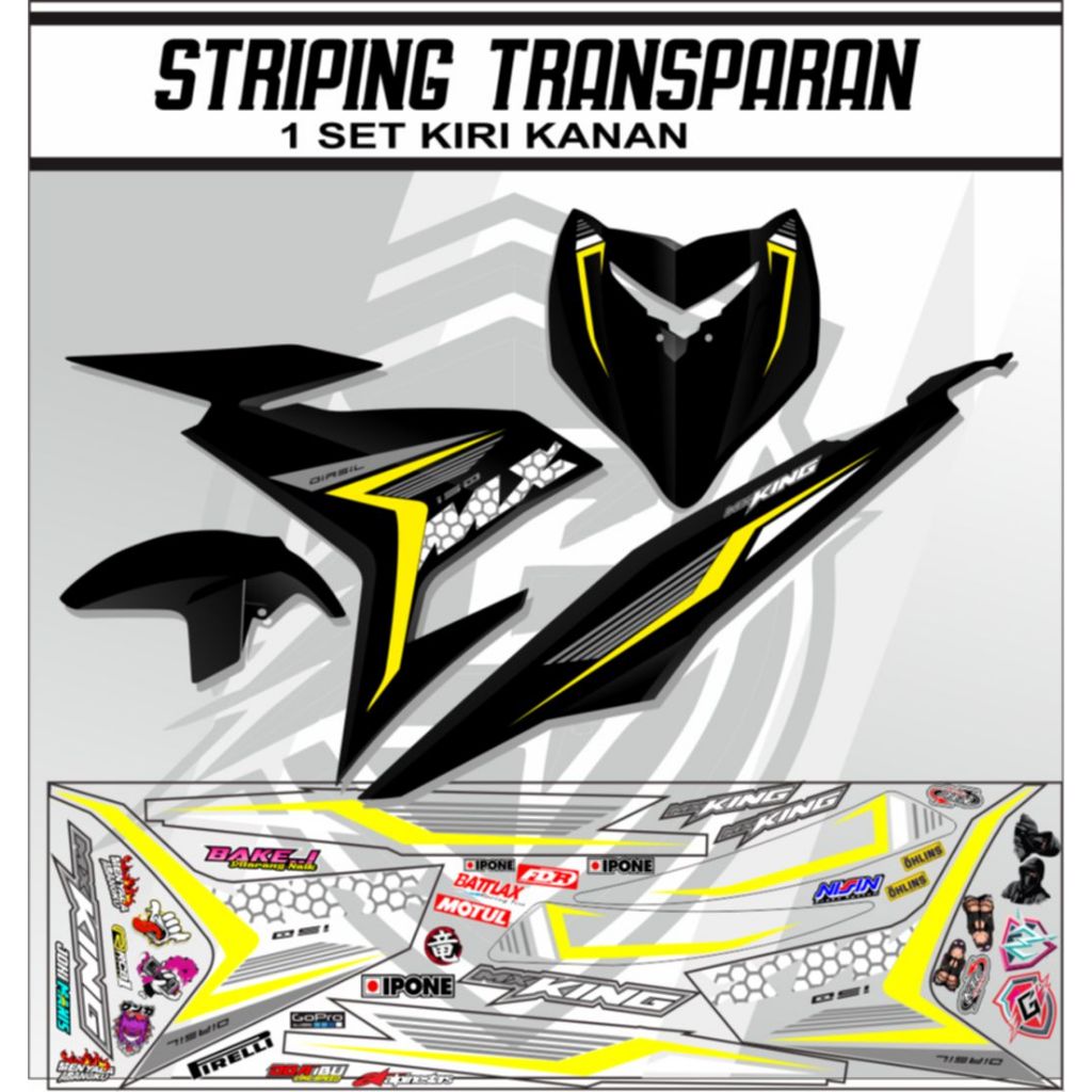 Jual STRIPING TRANSPARAN MX KING 150 - STIKER MX KING SNIPER 150 EDITION TRANSPARAN