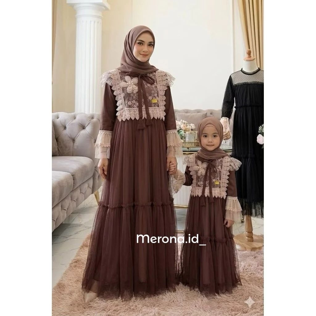 Gamis Burkat Kiyara Anak Umur 3-15 Th/Gamis Burkat Viral 2026/Gamis Burkat Couple Ibu/Gamis Burkat T
