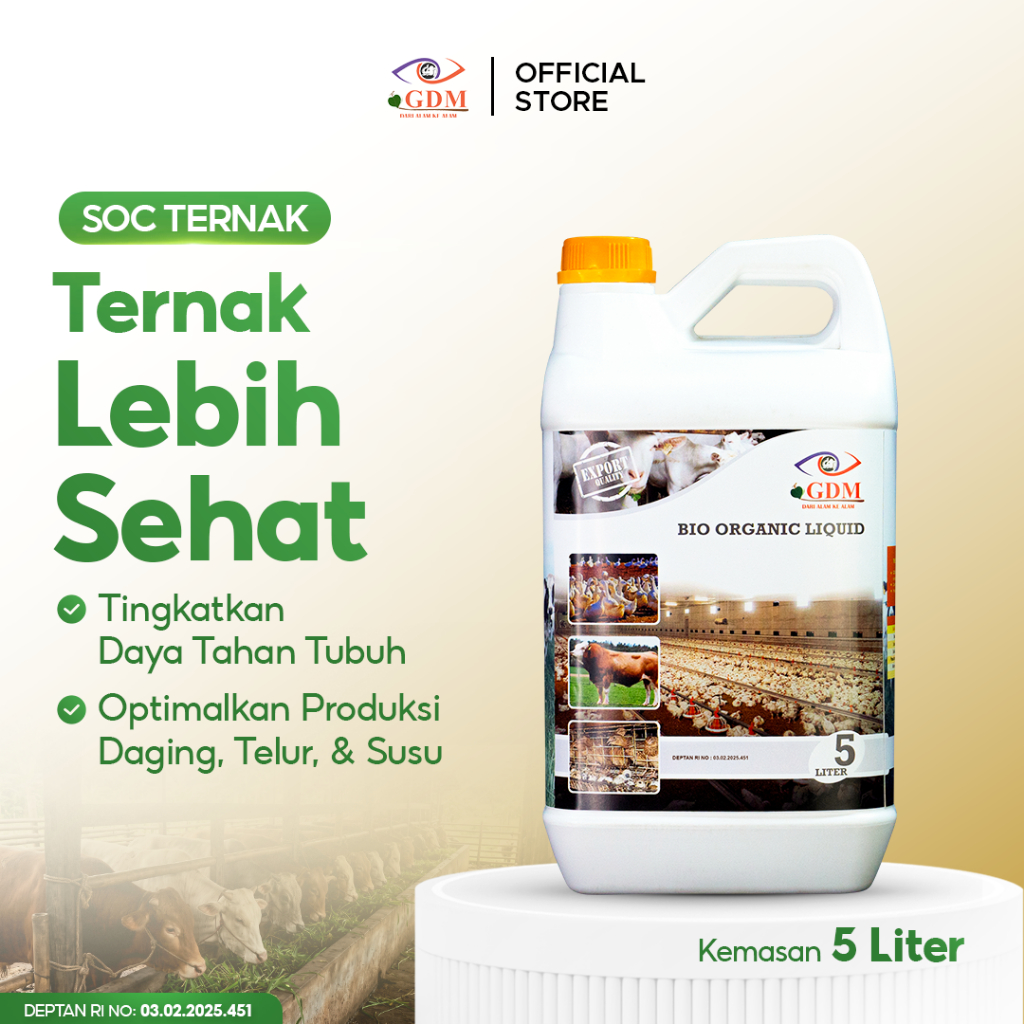 NEW PORODUK GDM PROBIOTIK TERNAK 5L SUPER HEMAT UNTUK PETERNAKAN BESAR PENGGEMUKAN MAKSIMAL &