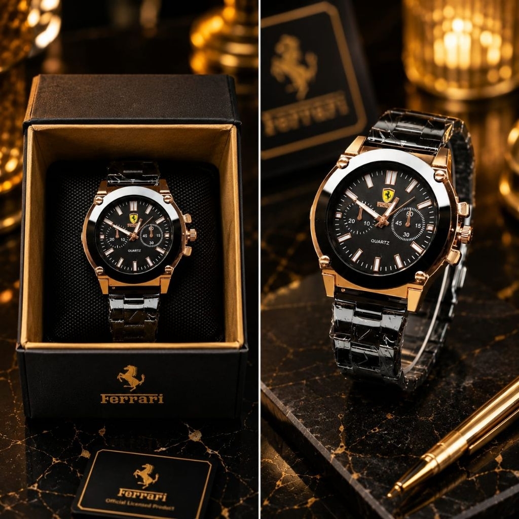 Jam tangan pria Executive Black Rosegold – Luxury Men's Watch Premium Series