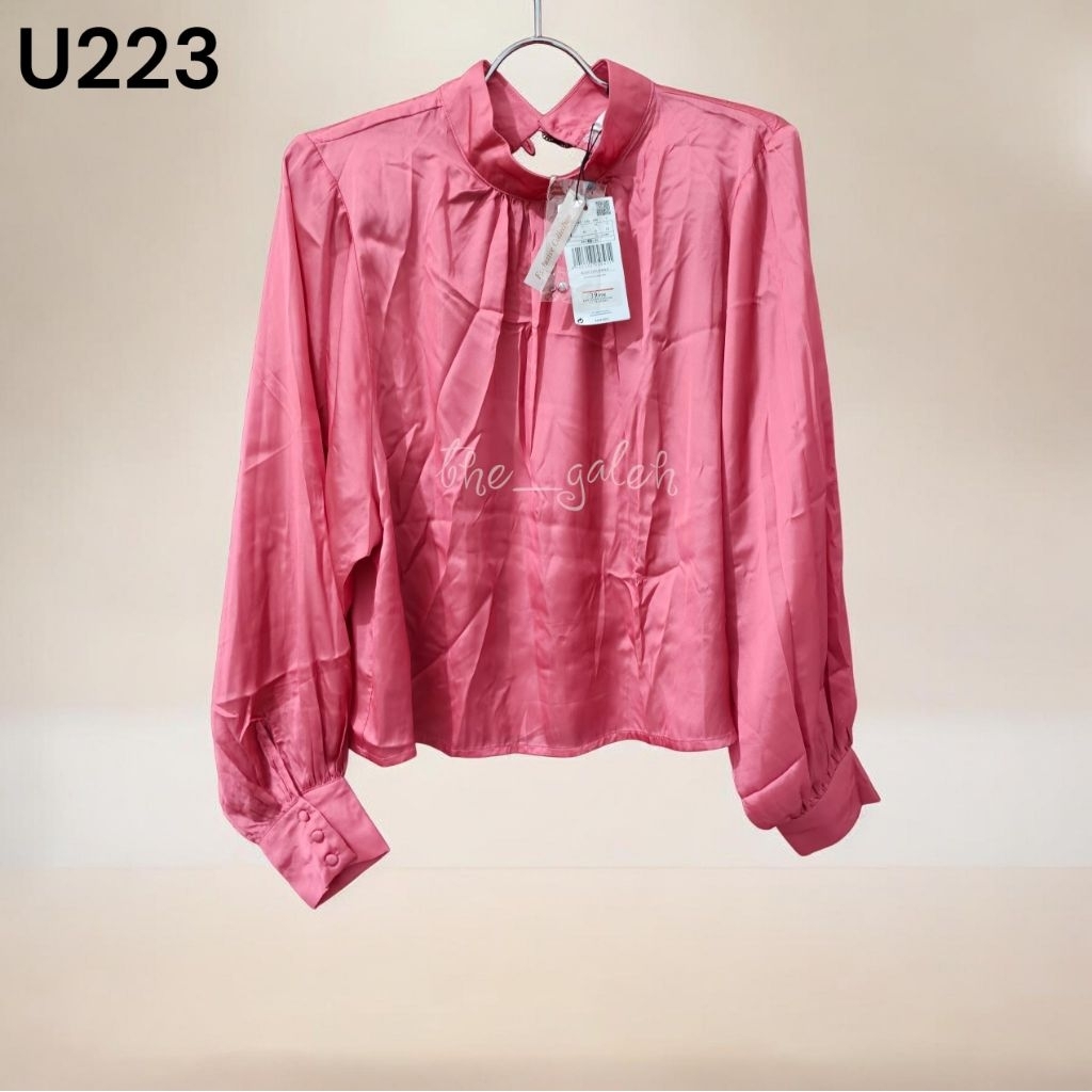 U223 New MNG Mango Original Baju Blouse Orange Salmon Bagus Murah