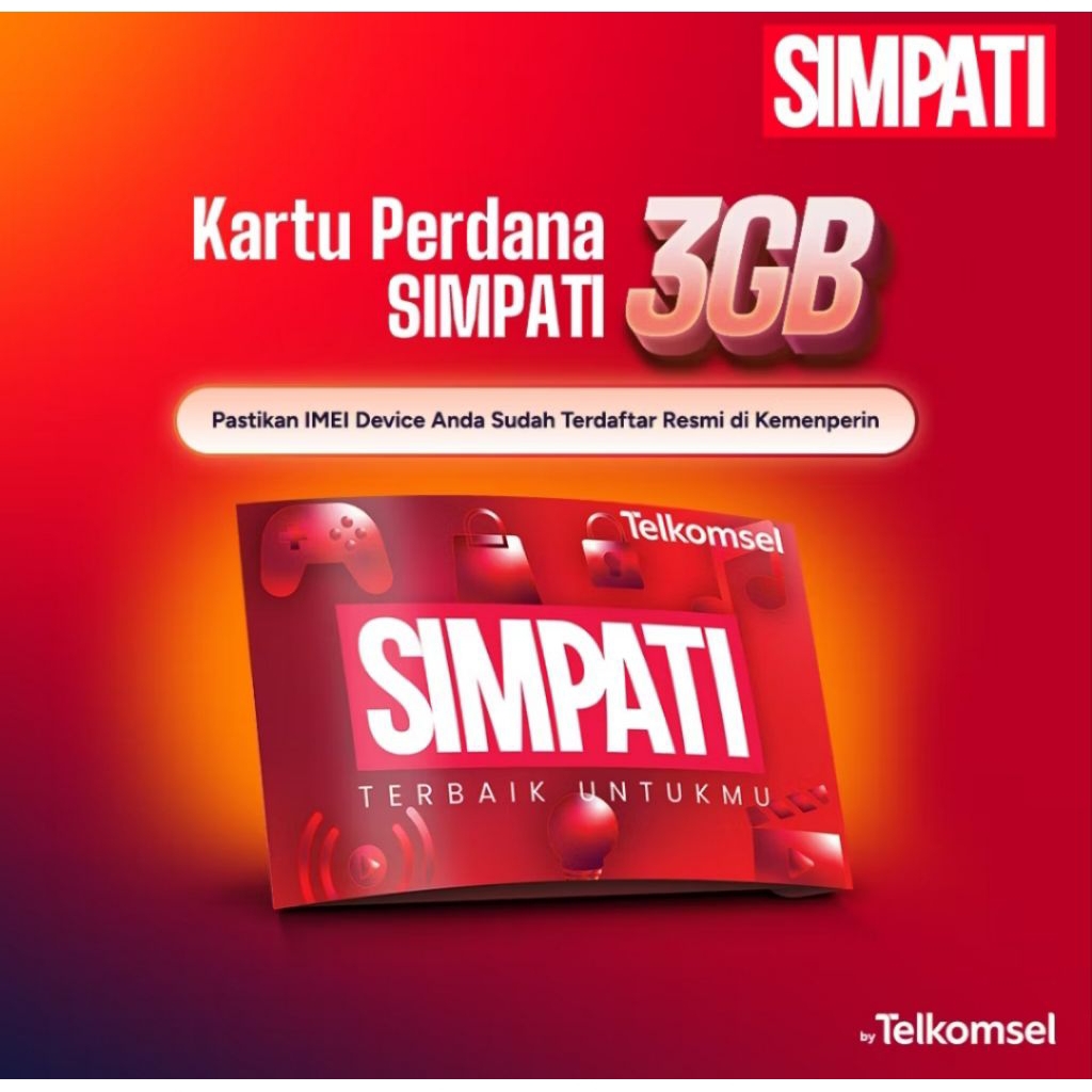 Kartu Perdana Telkomsel Simpati Kuota 3 GB