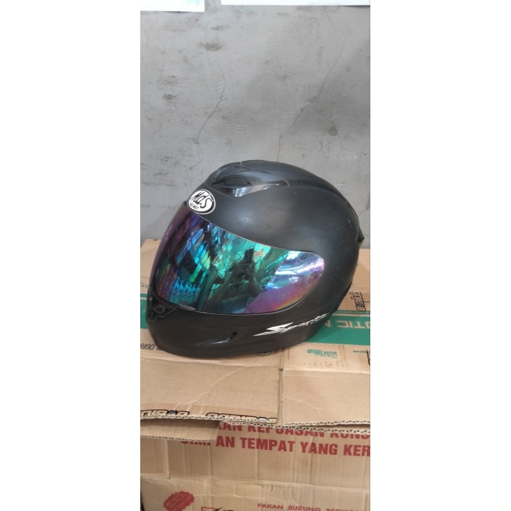 Helm Fullface MDS Sparta warna black doff Kondisi bekas masih bagus