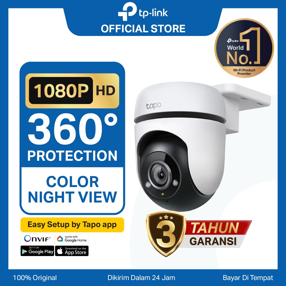 TP-Link | Tapo TC40 | CCTV Luar Ruangan| Koneksi  WiFi | Resolusi 1080P | Slot Micro SD Card | Layar
