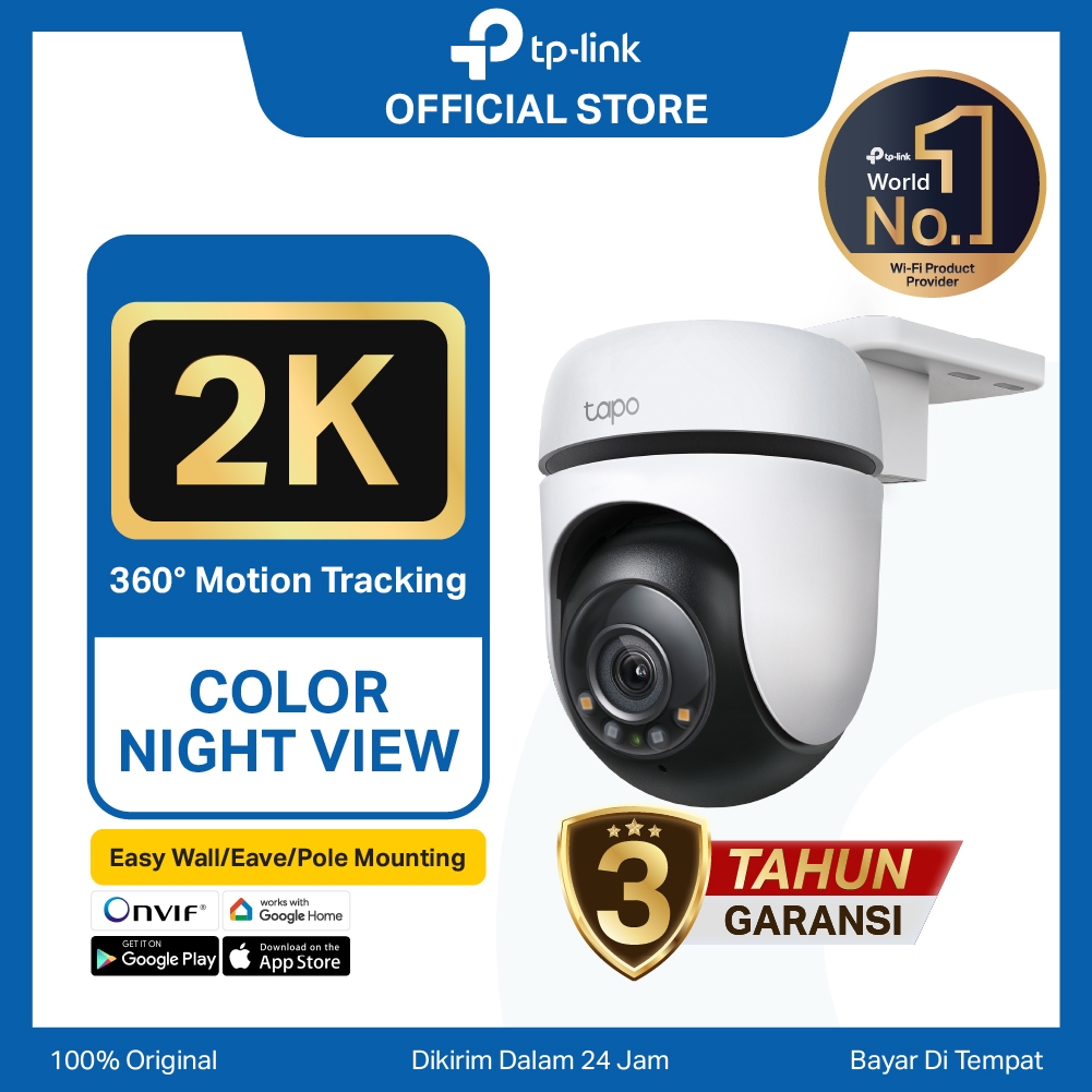 TP-Link Tapo C510W | 2K Kamera CCTV Outdoor | PTZ IP WiFi Camera | 3MP | IP65 Waterproof | Video SD