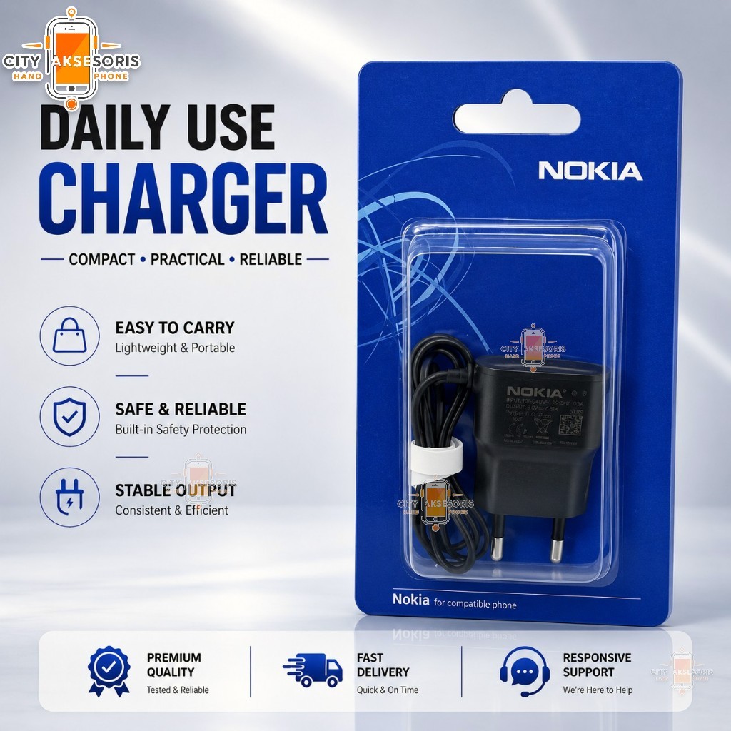 Cas Nokia Jadul Ujung Kecil Model Lama Support Semua Tipe Colokan Jarum Bulat 3.5mm HP Jadul