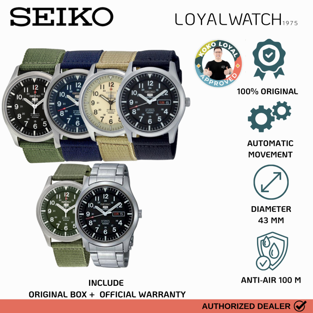 Jam Tangan Seiko 5 Sports Automatic Pria SNZG SNZG07K1 SNZG09K1 SNZG11K1 SNZG13K1 SNZG15K1 Original 