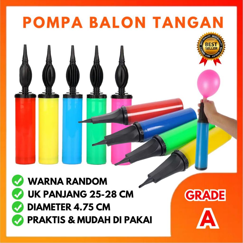 POMPA BALON TANGAN 30 cm good quality perlengkapan pesta ulang tahun ultah party supplies GROSIR Inf