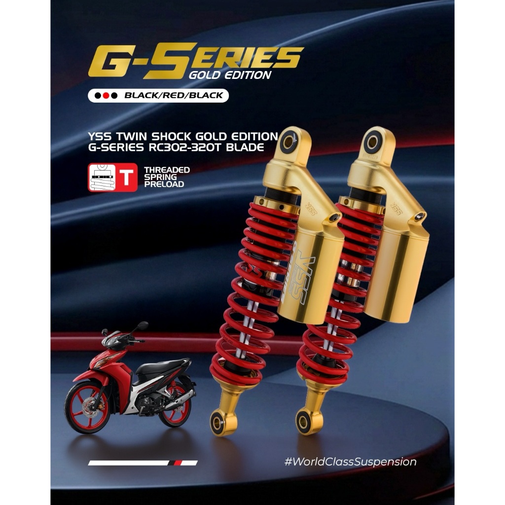 YSS Twin Shock G-Series Gold Edition RC302 320MM & 340MM