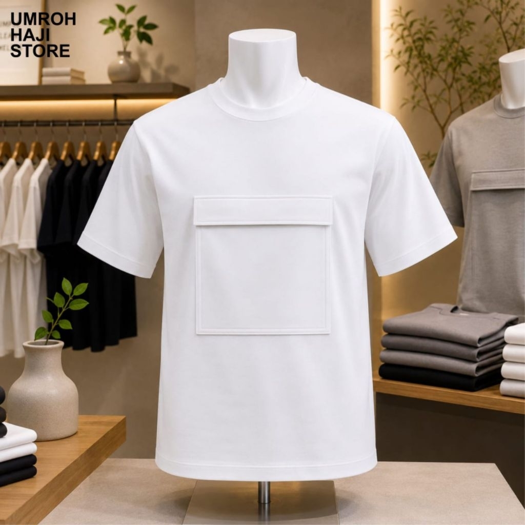 KAOS UMROH DAN HAJI ADA KANTONG DEPAN RESLETING