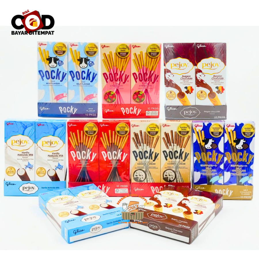 [ BFS ] PACK Pocky Mini 22gr x 10pcs Poki Mini Coklat Strawberry Cookies and Cream Pejoy Coklat Vani