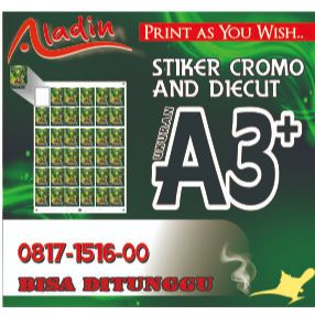 Stiker Label Cromo Uk A3+ Plus Diecut Plus Laminating