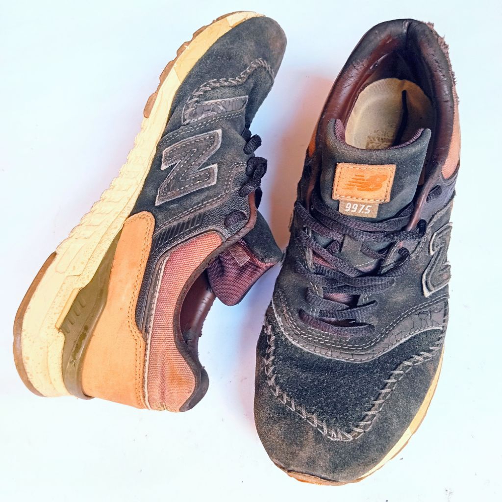 Original 100% NB 997 Sepatu New Balance Sneakers Retro Suede Abu Coklat Style Casual Unisex Vintage 