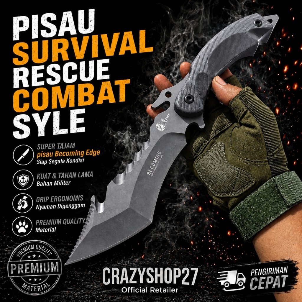 Pisau Survival Rescue Combat Style / Pisau survival