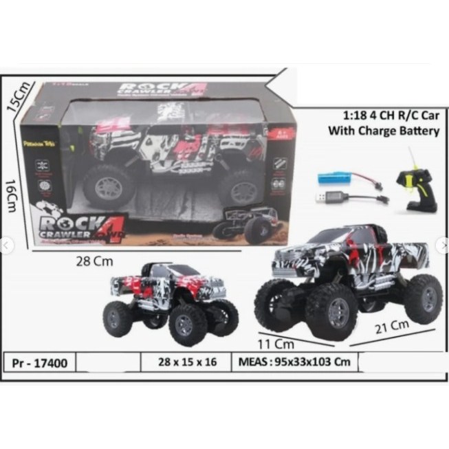 MAINAN ANAK MOBIL REMOTE RC PR17400 UKURAN 1:18