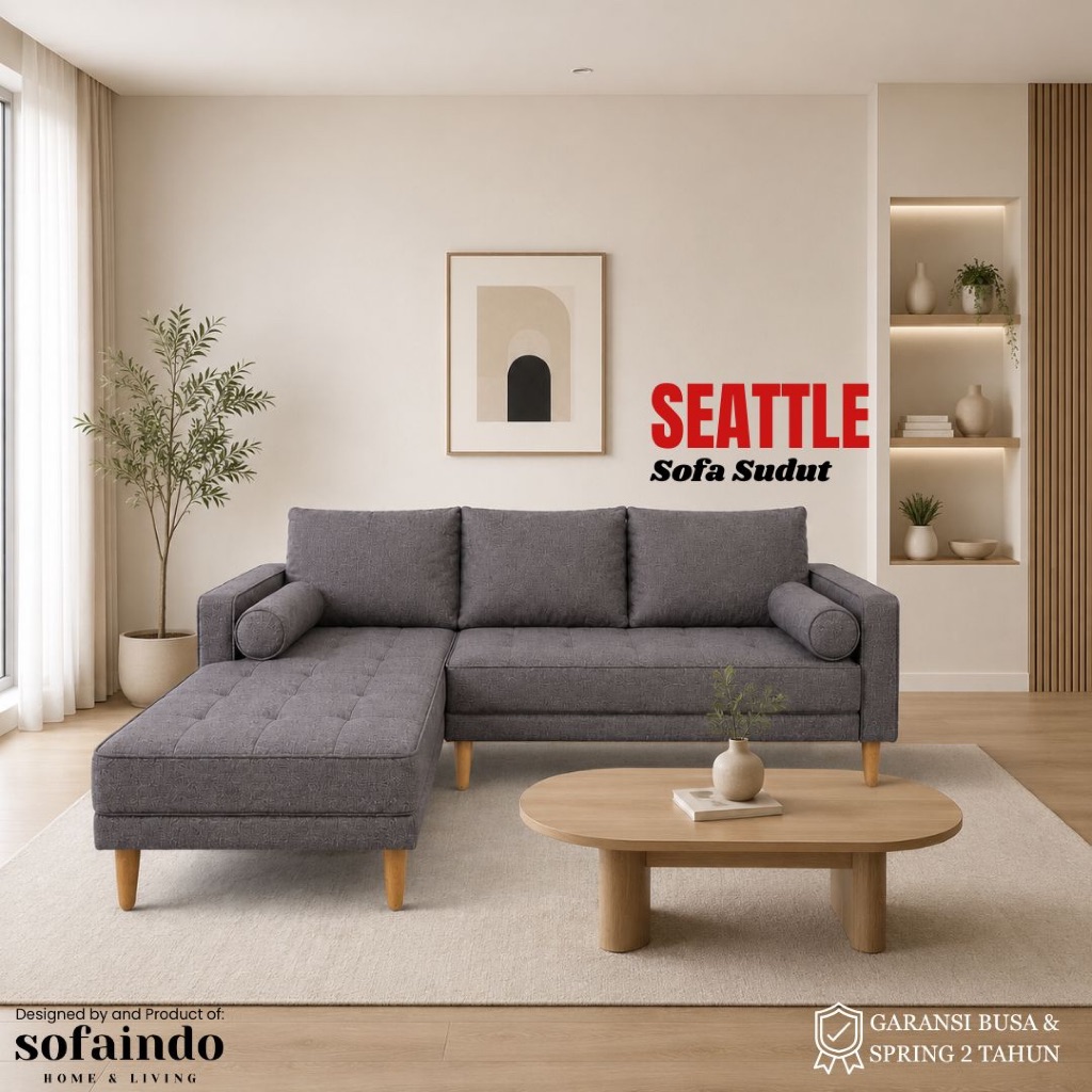 Sofa Sudut L - SEATTLE ( sofa sudut l minimalis kursi tamu sudut )