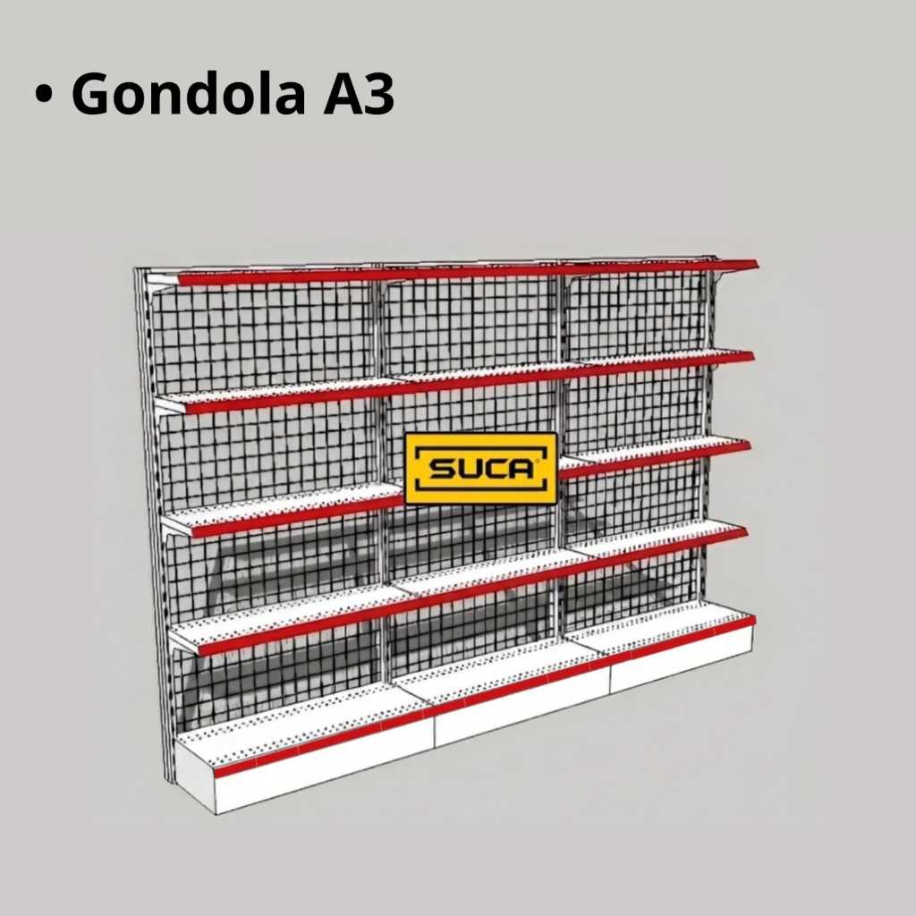 Rak Minimarket Wall Gondola -  1 Unit Start 2 Unit Connect