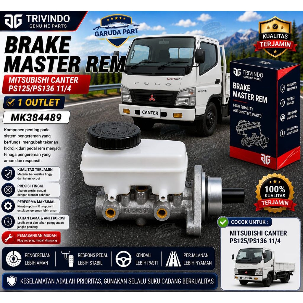 BRAKE MASTER REM MITSUBISHI CANTER PS125/PS136 11/4  (MK384489)