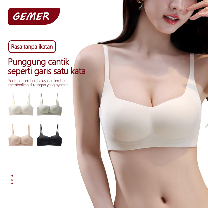GEMER Bra Seamless Bh Push Up, Desain Penyangga Lembut Khusus, Mencegah Payudara Kendur, Model Elega